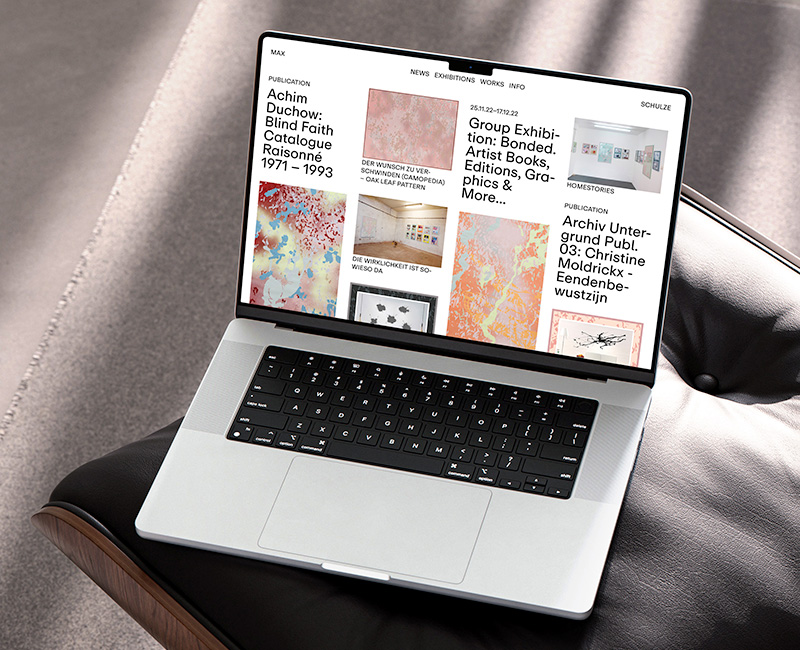 Max Schulze website on MacBook screen